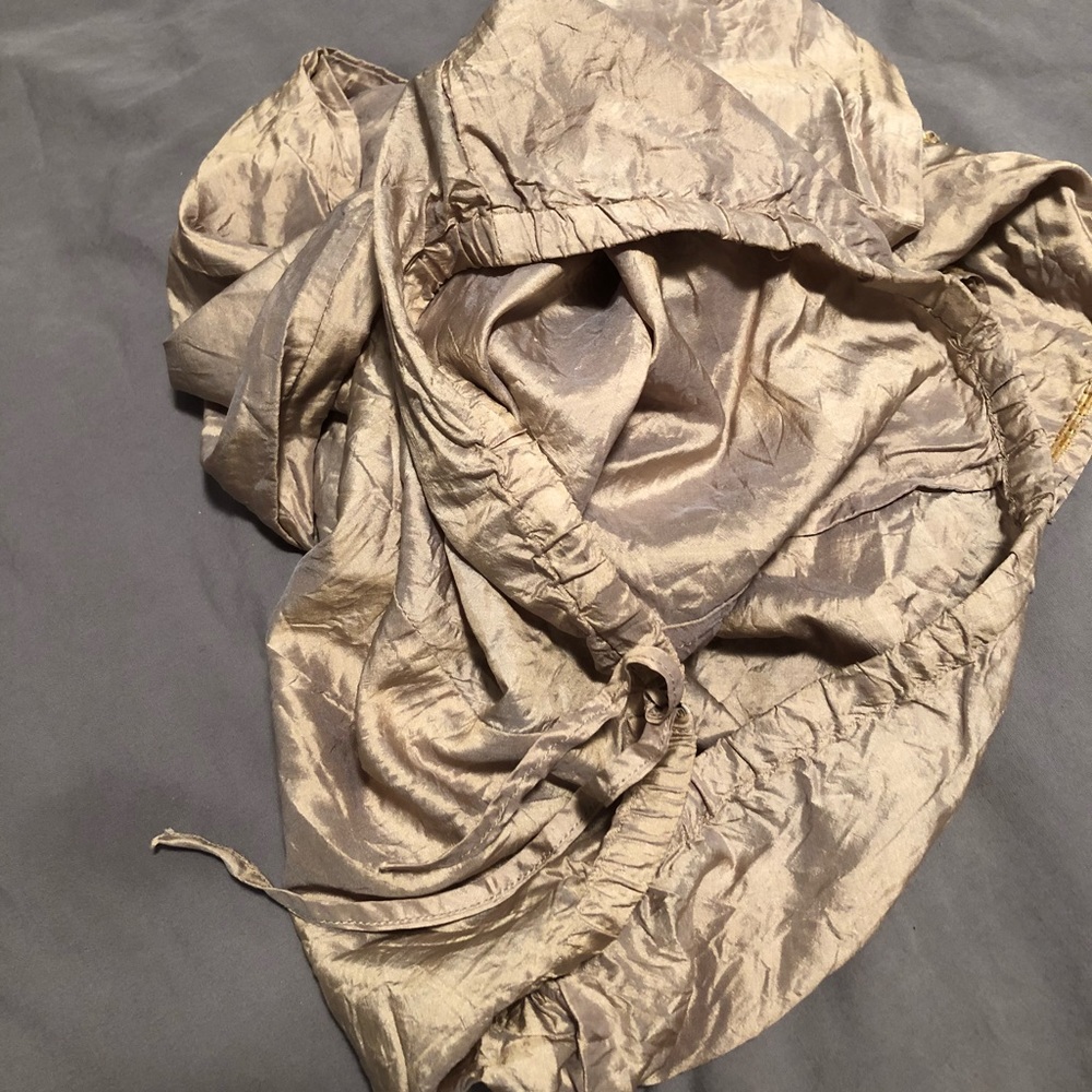 Base Sequined Beige Silk Drawstring Pants Sz S New - image 6